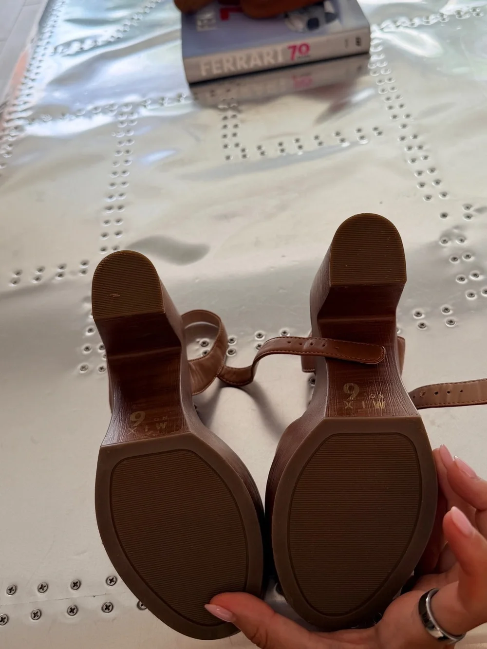 Mix No. 6 Brown Platform Slingback Heeled Sandals